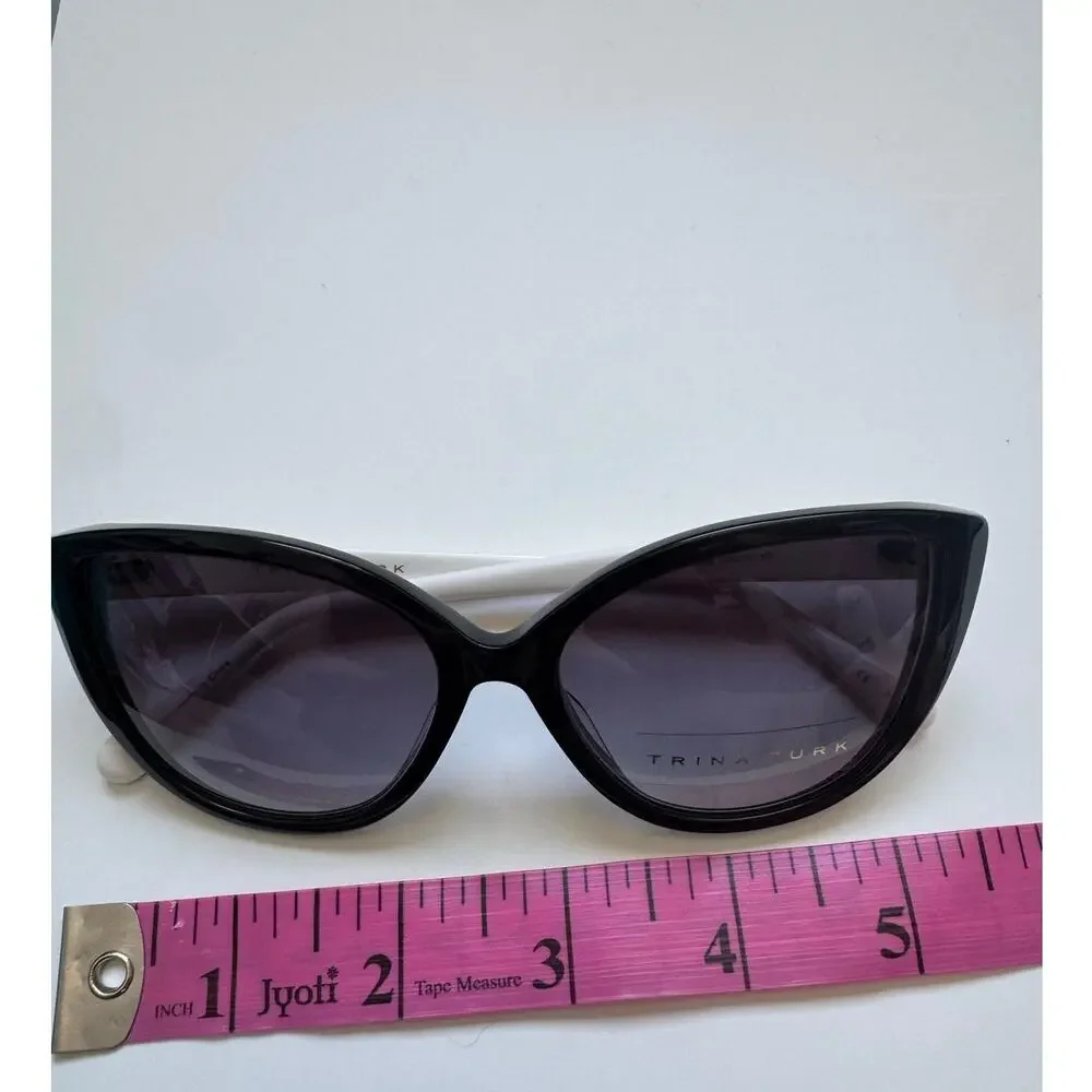 NEW Trina Turk Black and White Flores Cat Eye Sunglasses